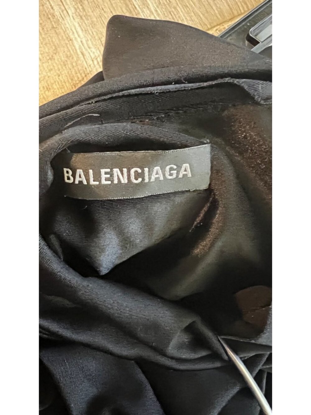 NWT Balenciaga stretch fabric long asymmetrical black dress size FR 38/ US 4-6 - Picture 8 of 12